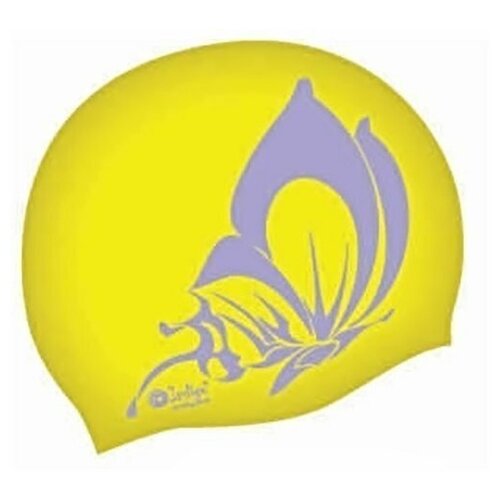 фото Шапочка для плавания silicone indigo scbt100/106 рис бабочка жёлтый