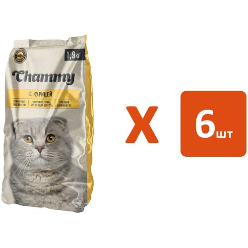 CHAMMY для взрослых кошек с курицей (1,9 кг х 6 шт)