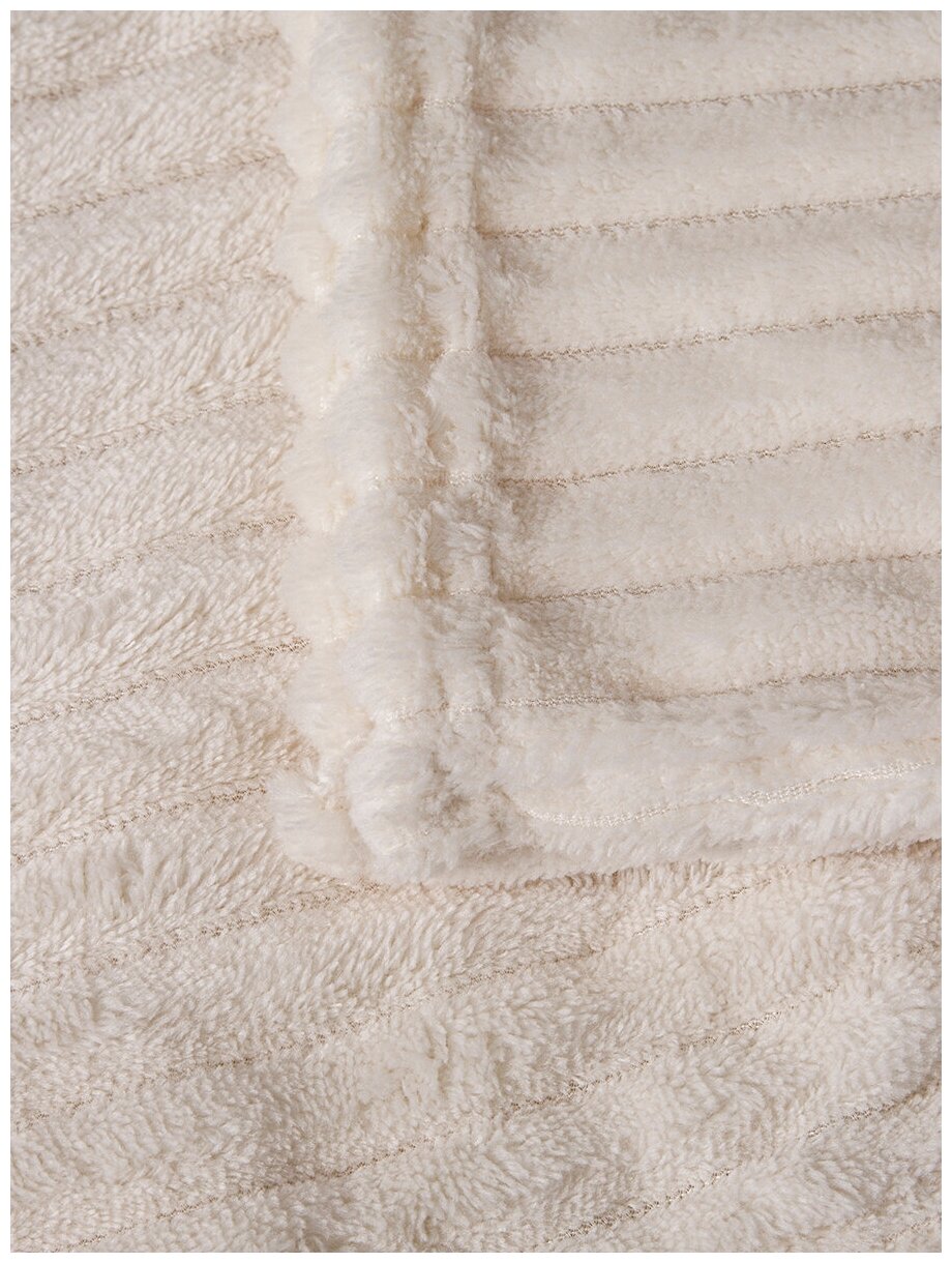 Плед (180х200 см, белый) Hans&Helma микрофибра гипоаллергенный плюш одеяло теплый домой на дачу отдых