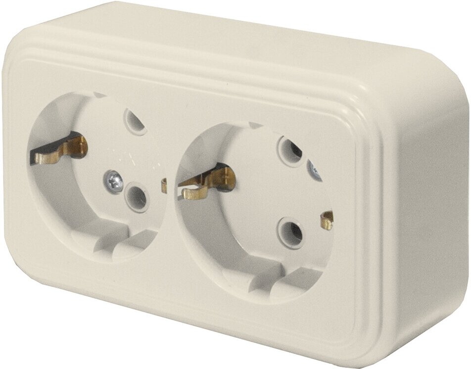 фото Розетка 2-местная с/з Stekker Брест 49056