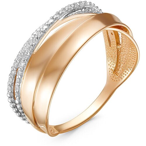 фото Золотое кольцо кюз del'ta d118177 с фианитом diamant-online