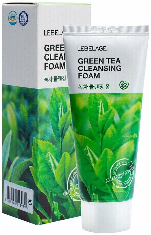 LEBELAGE Пенка для лица очищающая с экстрактом зеленого чая CLEANSING FOAM GREENTEA 100мл - 2 штуки