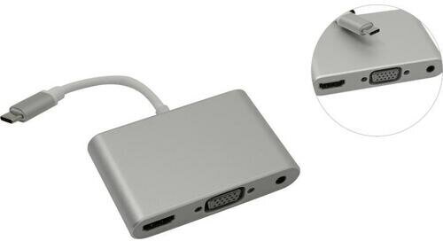 Видеоадаптер 4K USB 3.1 Type-C -> HDMI+VGA+Audio | ORIENT C029