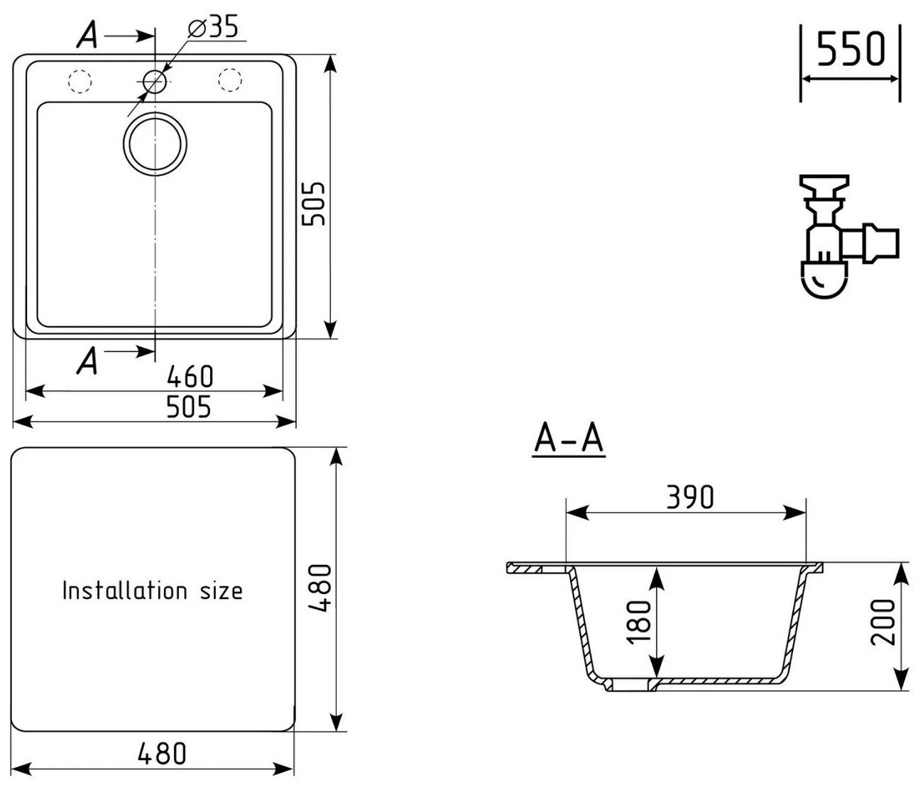 Мойка ULGRAN Quartz Forte 505-02 Лен - фотография № 9