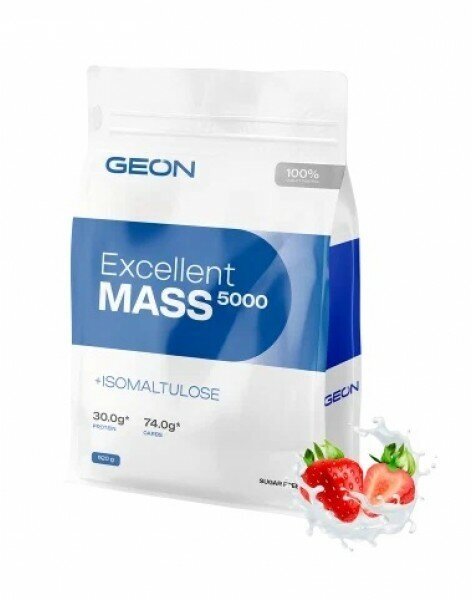 Excellent MASS 5000 Gainer 920 gr, 15 порции(й), клубника со сливками