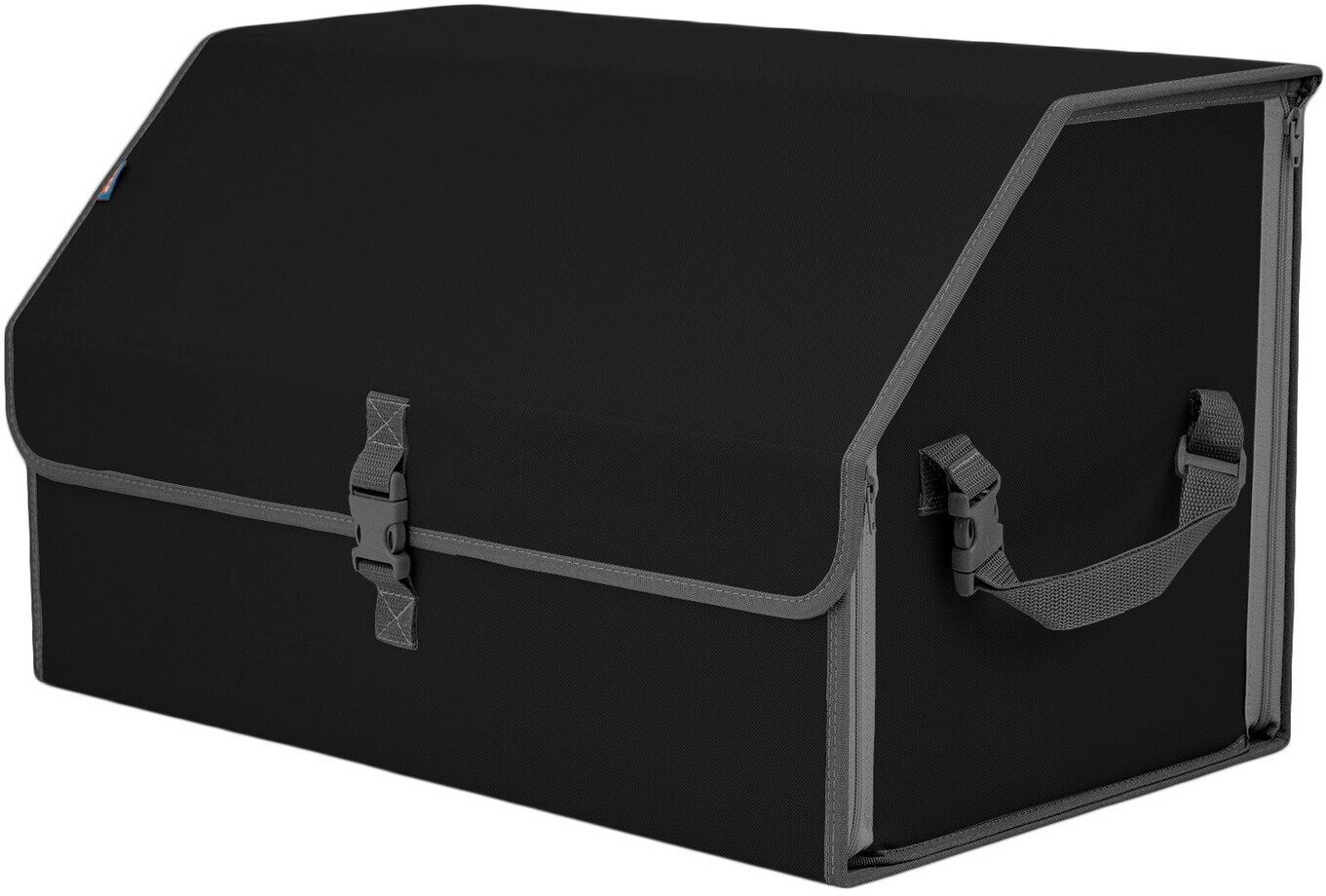 Органайзер-саквояж в багажник "Союз" (размер XL). Цвет: черный с серой окантовкой.
