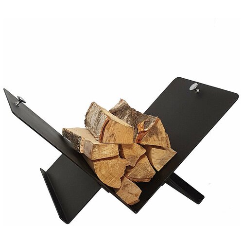 Дизайнерская дровница для камина SafaMaster D518BK с закрытым дном, поленница, подставка для дров, металлический декор