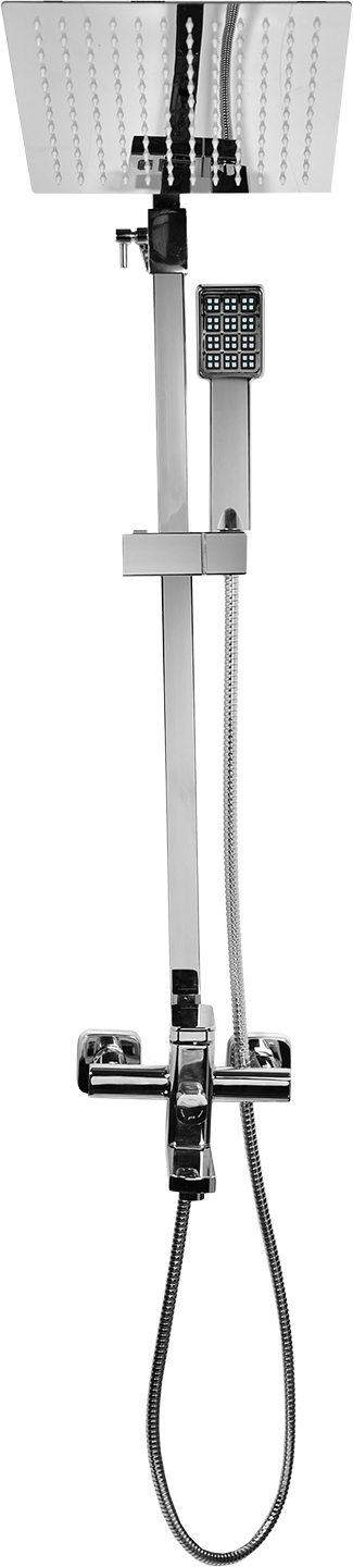 Душевая стойка Wisent W3506 со смесителем, квадратным тропическим душем и лейкой