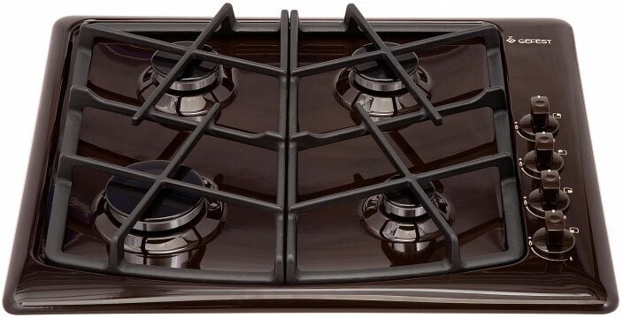 Газовая варочная панель Gefest СГ СН 1211 К17 59 см, 4 конфорки электроподжиг газконтроль, коричневый