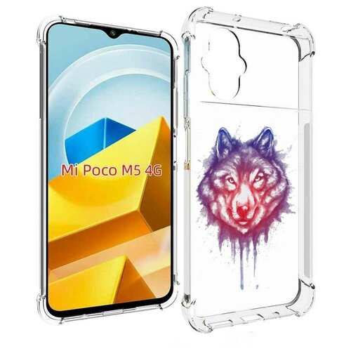 Чехол MyPads пушистый волк для Xiaomi Poco M5 задняя-панель-накладка-бампер