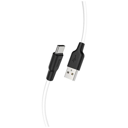 Кабель USB HOCO X21 Plus Silicone, USB - Type-C, 3А, 2м, белый кабель usb hoco x21 silicone для micro usb 2 0а длина 1 0м белый