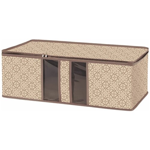 Ящик текстильный для хранения вещей В-121 беж/коричневый 60х30х20 Prima House