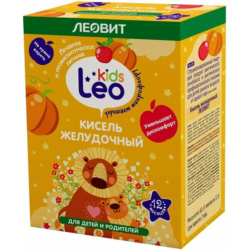 Леовит Leo Kids Кисель желудочный для детей, по 12 г пакеты 5 шт.