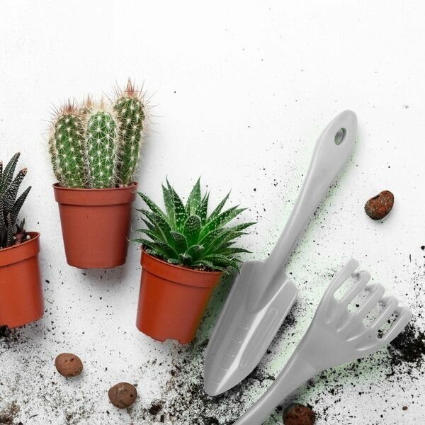 Набор садовых инструментов InGreen грабельки и лопатка для пересадки (утренний туман) IG601012025 - фотография № 4
