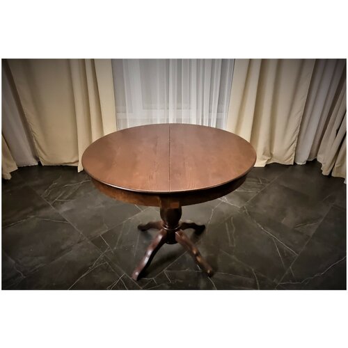 Стол обеденный кухонный раздвижной круглый натуральное дерево орех 24490₽