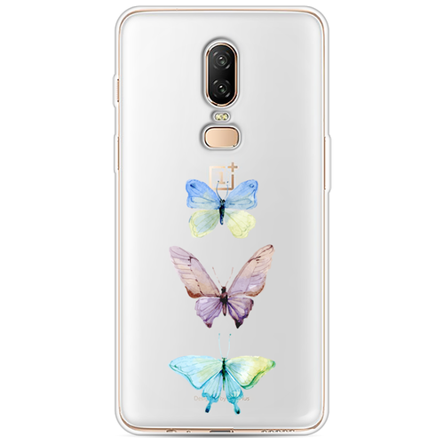 Силиконовый чехол на OnePlus 6 / ВанПлас 6 Акварельные бабочки, прозрачный силиконовый чехол на oneplus 6 ванплас 6 разные бабочки прозрачный
