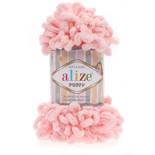 Пряжа Alize Puffy пудровый (340), 5 шт