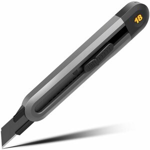 Технический нож "Home Series Black" Deli HT4018 (сегментированное черное лезвие 18мм, эксклюзивный дизайн, корпус из софттач пластика)