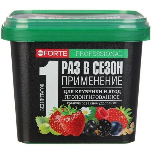 Сухое удобрение Bona Forte, для клубники и ягод с биодоступным кремнием, ведро, 1 л