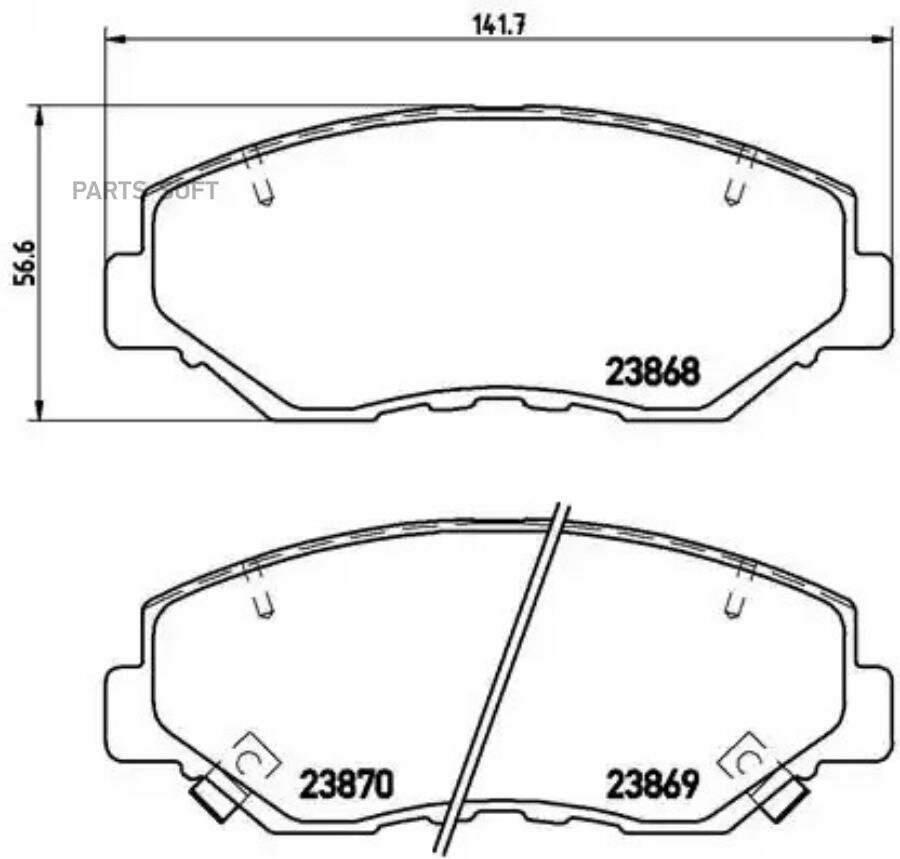 BREMBO P28035 Колодки тормозные, комплект передний