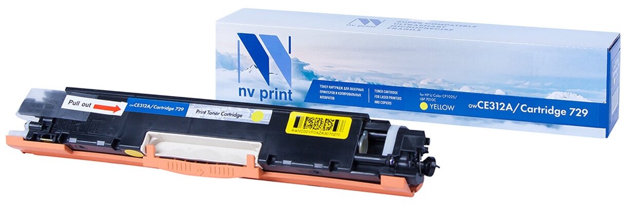 Лазерный картридж NV Print NV-CE312A, 729Y для HP LaserJet Color Pro 100 M175a, M175nw, CP1025, CP1025nw (совместимый, жёлтый, 1000 стр.)