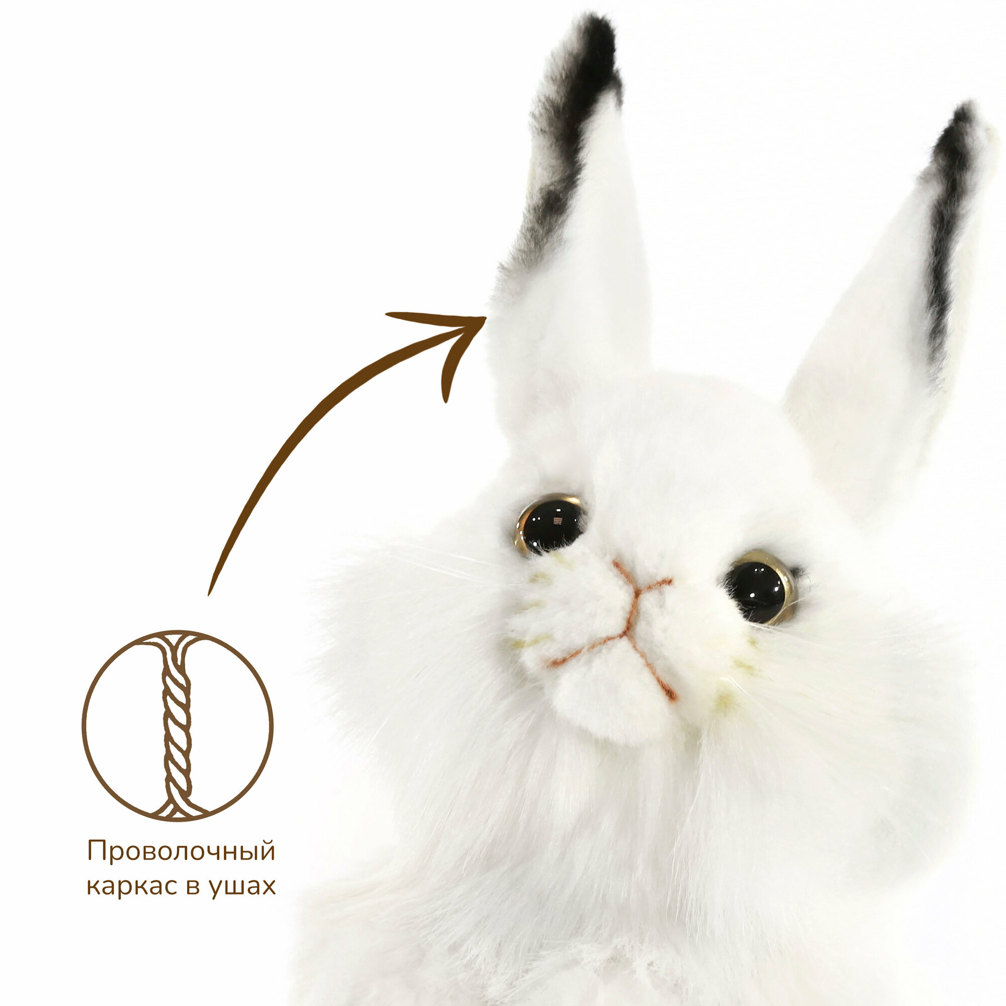 Hansa Creation "Белый кролик, 32 см - 3313" - мягкие игрушки - фото №4