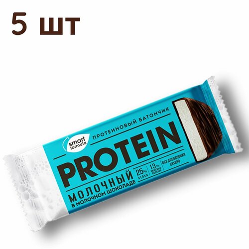 фото Набор протеиновых батончиков smart formula в мол. шоколаде, 40 гр 5 шт нет бренда