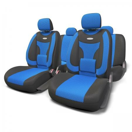 Чехлы-Авто EXTRA COMFORT, ортопед. велюр,11 предм, ч, ECO1105BKBLM Autoprofi ECO-1105 BK/BL (M)