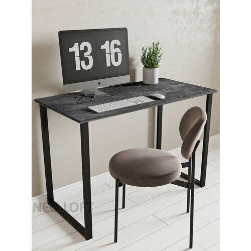 Стол письменный компьютерный лофт 110х55х75, темный бетон