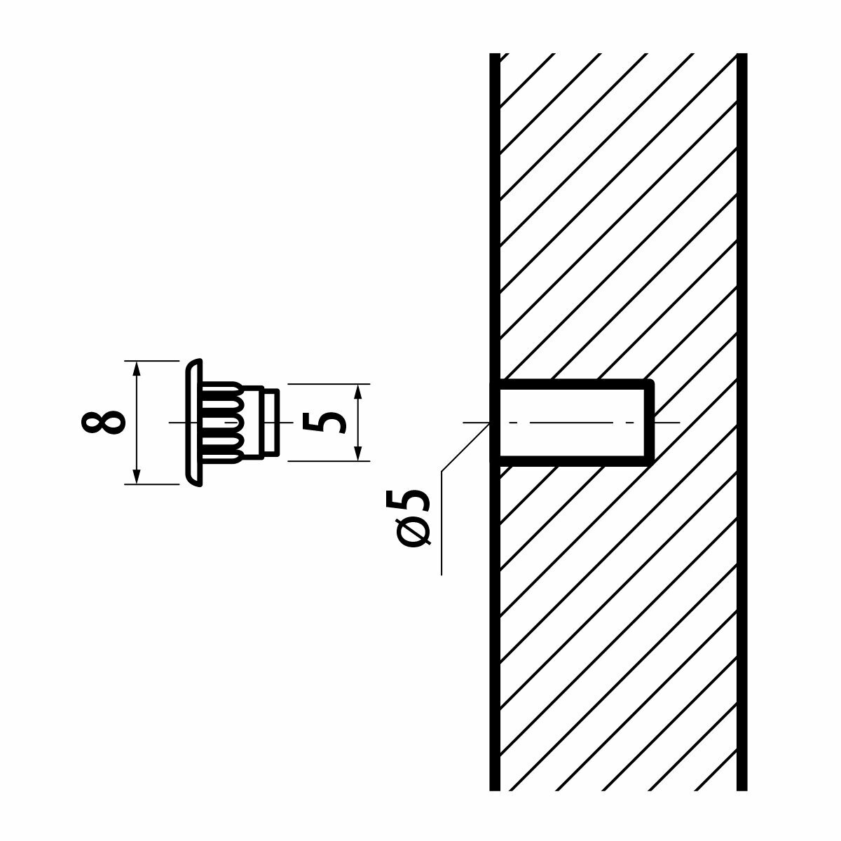 Заглушка мебельная 5 мм, графит, 300 шт. — фото 1
