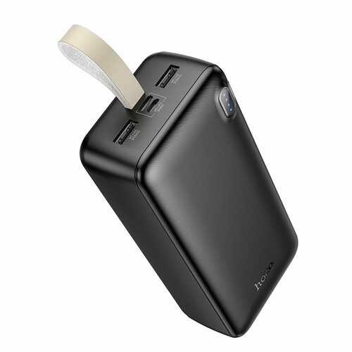 Универсальный Доп. Аккумулятор 30000mAh, J128B, HOCO, выход: 2 USB (5V/2A) черный