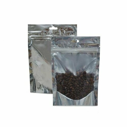 Пакет металлизированный Zip-Lock 160х90х245мм серебро с прозрачной стенкой уп10шт 260₽