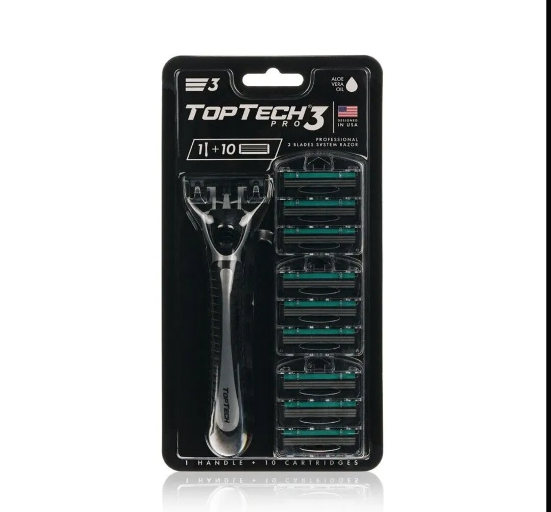 Набор мужской бритвы TOPTOPTECH PRO 3, сменные кассеты 31 шт в комплекте, подарок мужчине