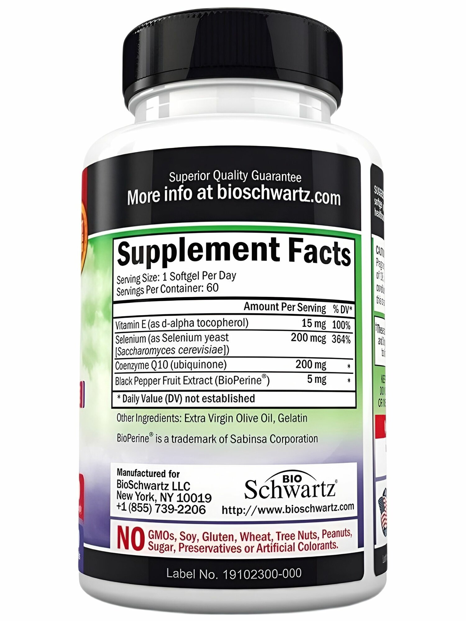 Изображение Коэнзим Q10 bioschwartz Natural 200 мг 60 капсул, для энергии и здоровья сердца