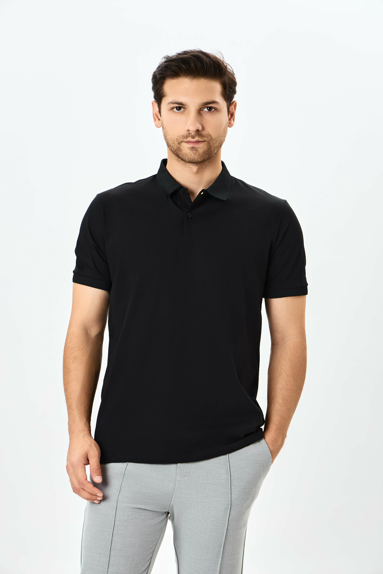 Поло спортивное TERRA PRO, размер S, black