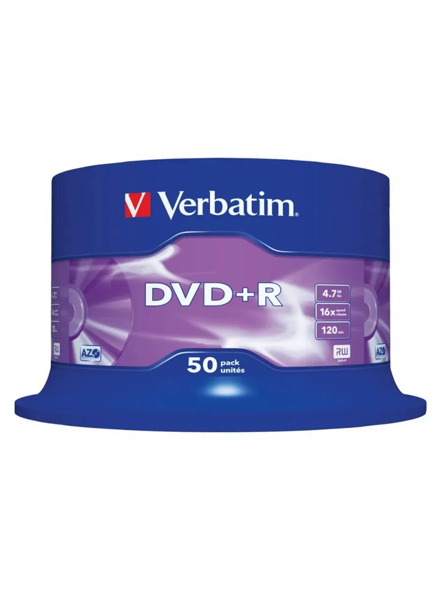 Диск DVD+R 4.7Gb 16x Cake Box (50шт) (43550)