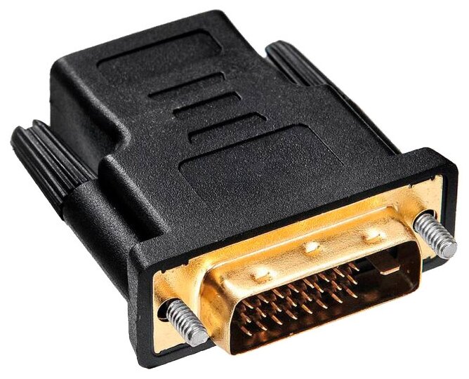 Переходник Buro HDMI-DVI-D позолоченные контакты черный - фото №1