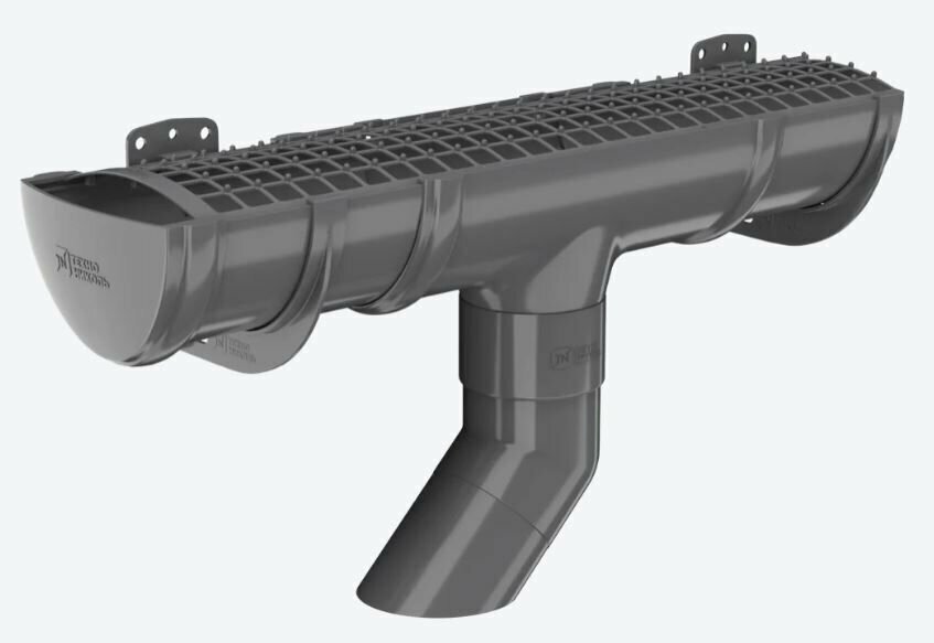 Колено трубы 108град технониколь ПВХ 125/82мм, серый RAL 7024 - фотография № 2