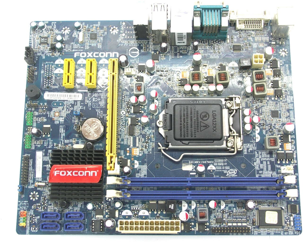 Материнская плата S-1155 Foxconn H61MXV V2.0 H61/PCI-E/GbLAN/2xDDR3/Sb/VGA/DVI-D/mATX (2-я серия)