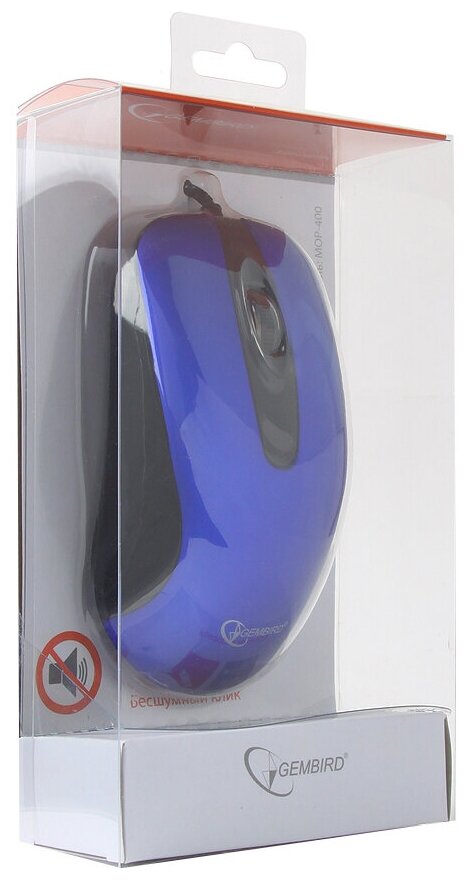 Мышь проводная Gembird MOP-400-B синий USB - фото №10