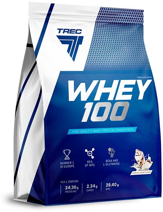 Trec Nutrition Whey 100, 2270 г, вкус: шоколад-кокос