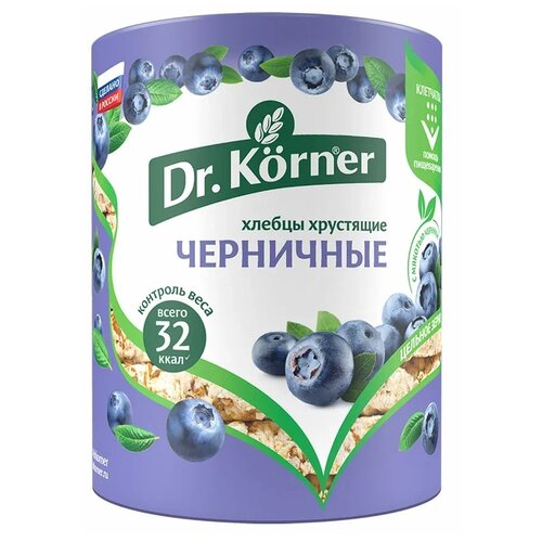 Хлебцы Dr. Korner злаковый коктейль черничный 100г