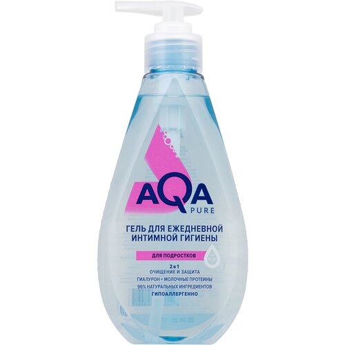 Гель для ежедневной интимной гигиены AQA Pure для подростков, 250 мл средства для гигиены aqa pure гель для женской гигиены упругость и баланс