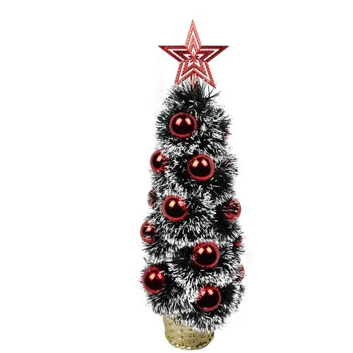 Елка искусственная новогодняя Christmas 46 см со звездой и шариками (6019-5)