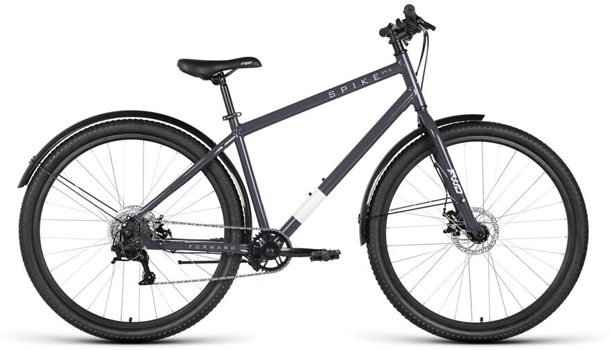 Велосипед взрослый горный 29" Forward SPIKE D AL рама 18" серо-серебристый 2023 года — купить в интернет-магазине по низкой цене на Яндекс Маркете