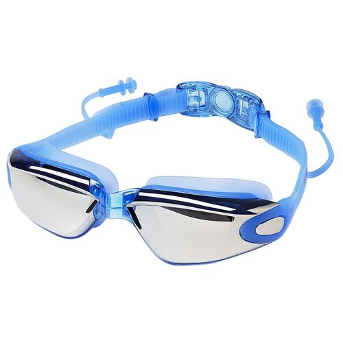 Очки для плавания Guepard Prime Mirror, голубой очки для плавания детские comet mirror