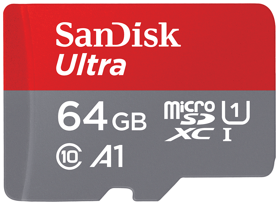 Карта памяти SanDisk microSDXC 64 ГБ Class 10, A1, UHS Class 1, R 120 МБ/с