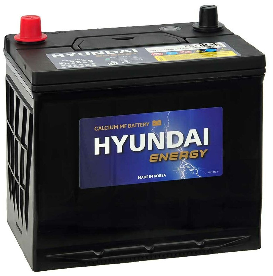 Аккумулятор HYUNDAI ENERGY CMF ASIA 65 Ач 520А О/П CMF 75D23L
