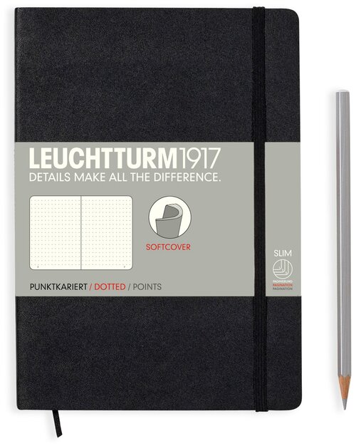 Блокнот Leuchtturm1917 324804 черный A5, 60 листов, черный