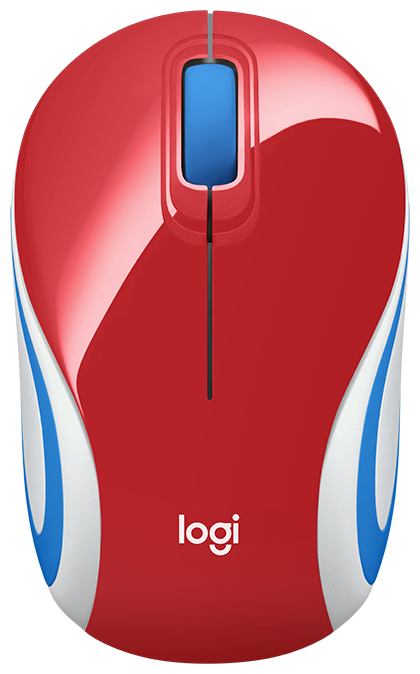Мышь Logitech Mini M187, оптическая, беспроводная, USB, красный [910-002732]